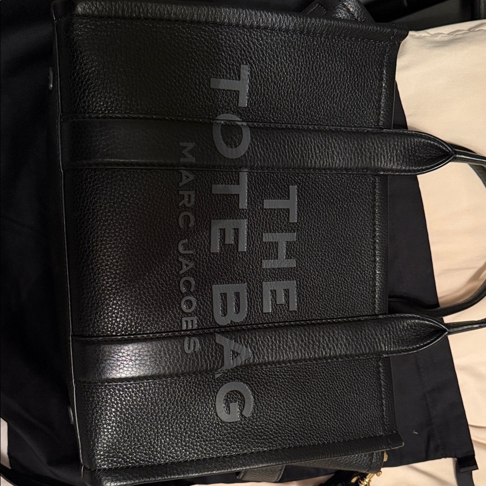 Marc Jacobs Black Leather Tote Bag